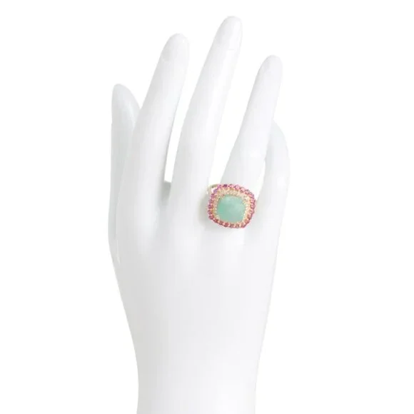 HIRAJULE Amazonite/Gold Made In India 14kt Gold Amazonite Cocktail